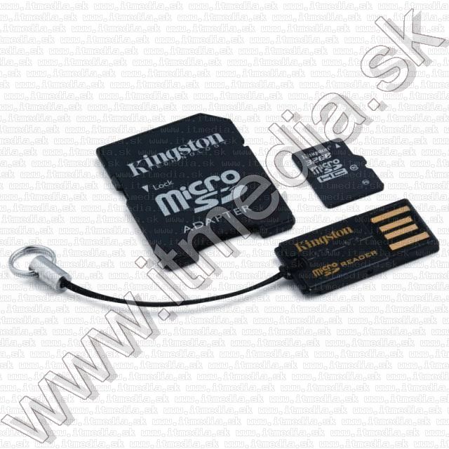 Kingston microSD-HC card 32GB UHS-I U1 Class10 + adapter + Card Reader Mobility (IT9537) Image of Kingston microSD-HC card 32GB UHS-I U1 Class10 + adapter + Card Reader Mobility (IT9537)